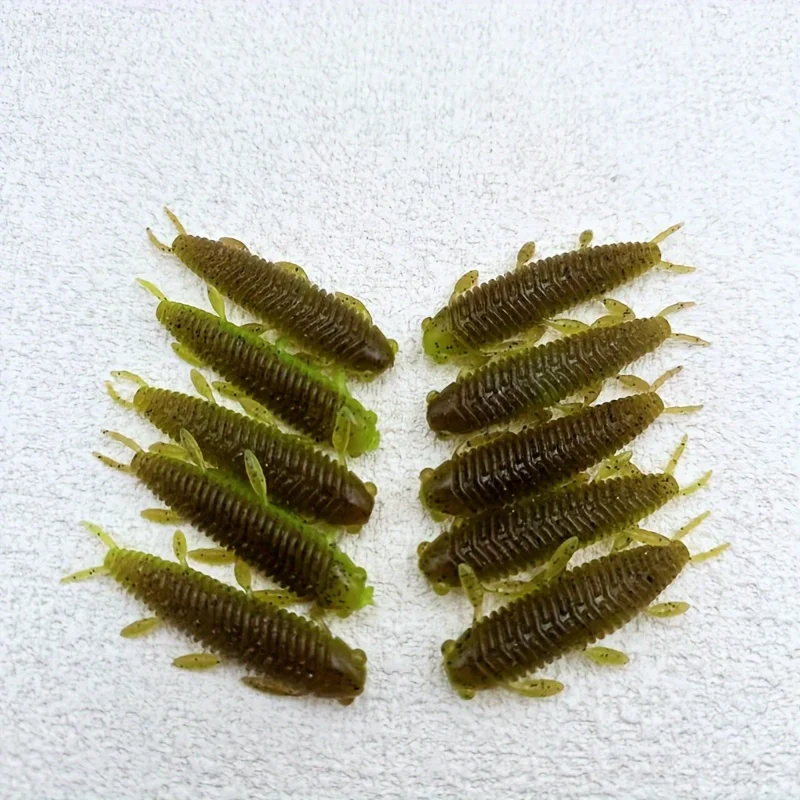 YKJE 10 leurres pour insectes aquatiques coulants, 6,7 cm/2,64 pouces chacun, haute douceur, résistant à la déchirure, bonne appétence, appât à six pattes