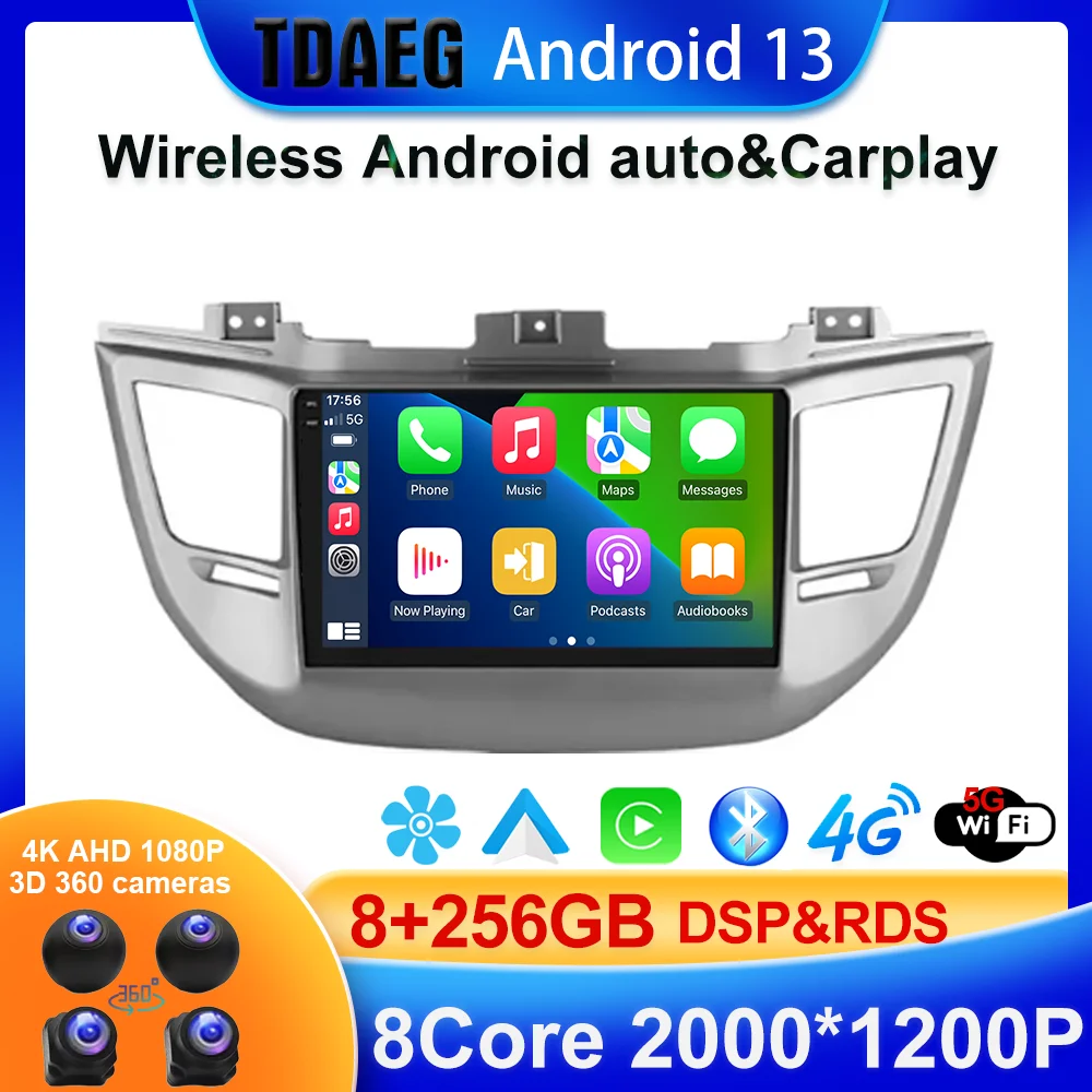 

8+256G For Hyundai Tucson 3 2015 - 2018 Car Radio Multimedia Video Player Navigation stereo GPS Android 13 No 2din 2 din dvd