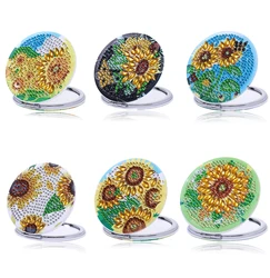 1 piece/set DIY Sunflower Pattern Art Compact Portable Folding Mirror Kit for Girls Diamond Painting Pocket mirror for adults