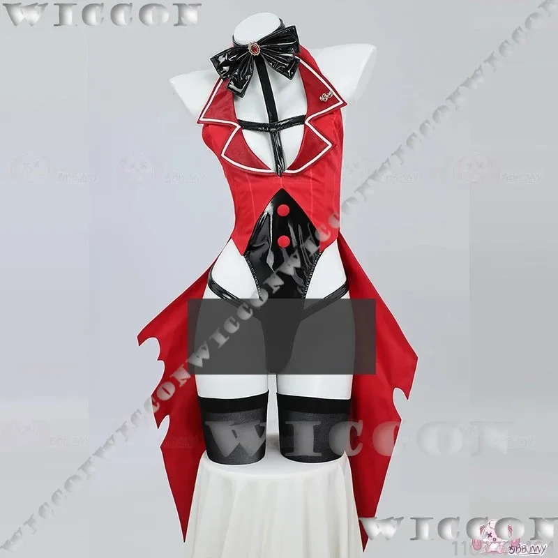 

Alastor Female Anime Hasbin Radio Demon Cosplay Costume Hotel Sexy Jumpsuit Red Uniform Women Girl Halloween Party Customizeds;3