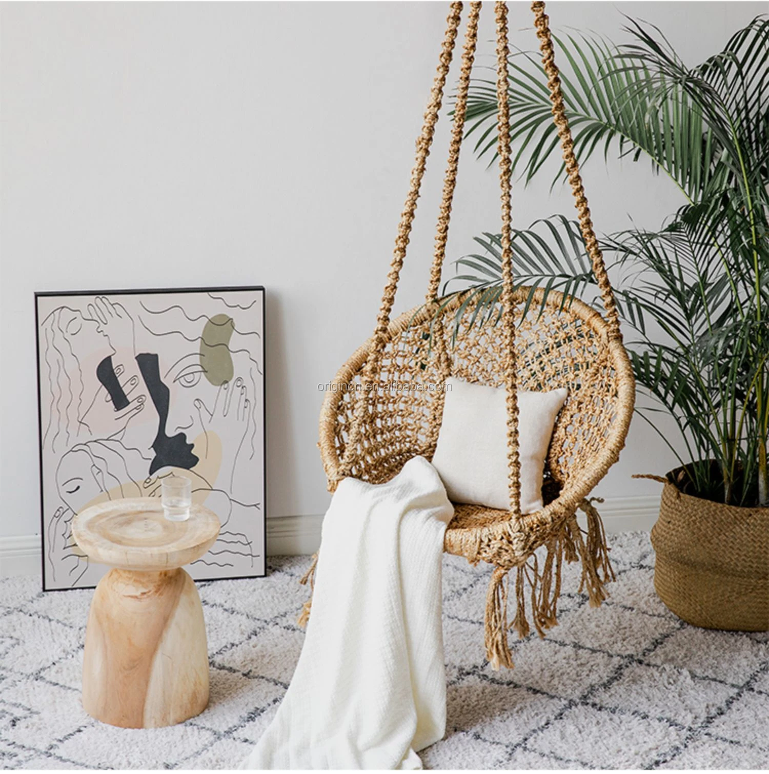 round Bohemian Style Popular Swing Hotel Indoor Furniture Leisure Lace Bohemian Chair Rope Swing