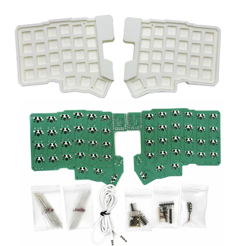 Unsoldered PCB Parts for Wired Silakka54 Split Keyboard 3D PLA Case Hot Swap Split Keyboard RP2040 DIY VIAL Keyboard Accessories