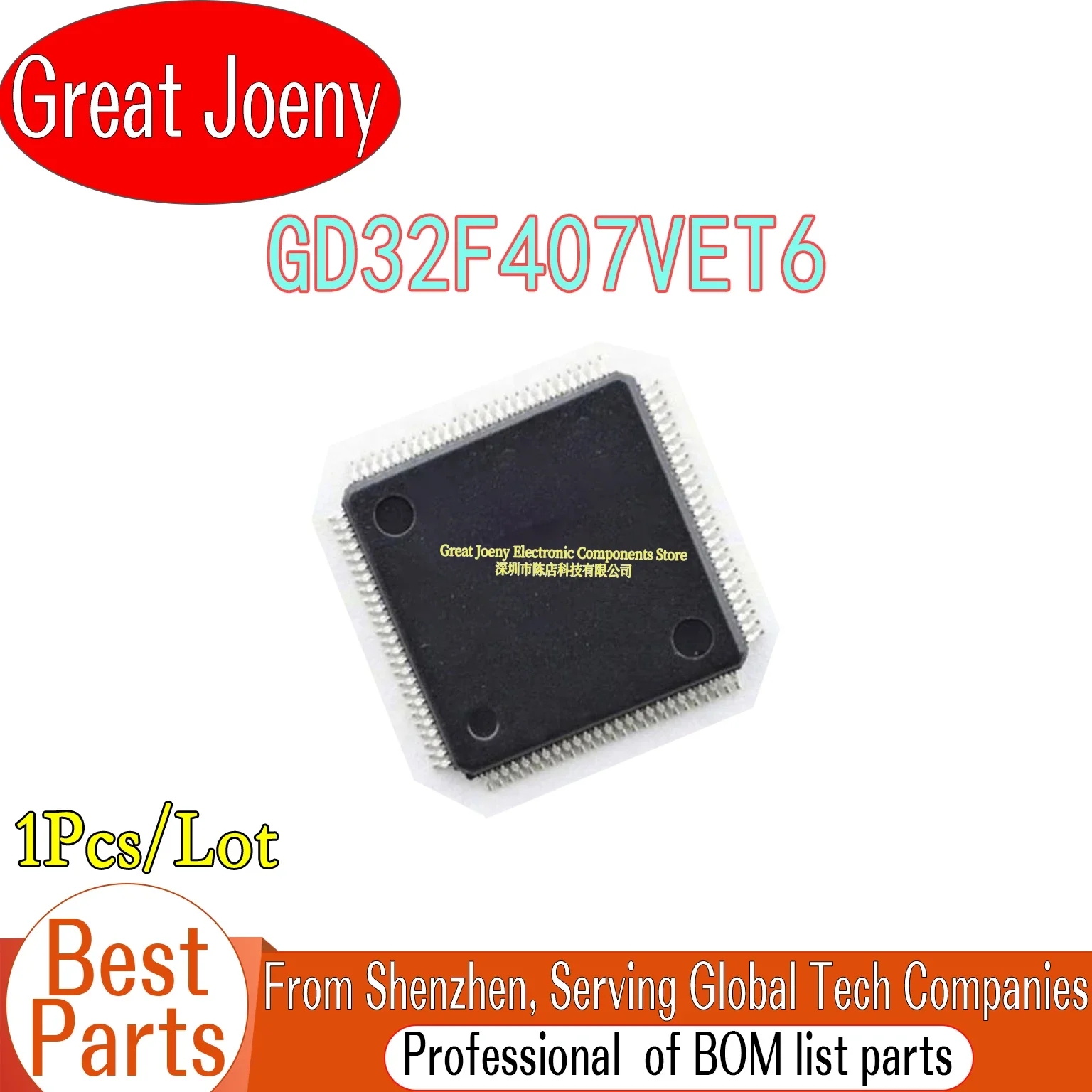 

GD32F407 GD32F407VET6 IC MCU Chipset LQFP-100