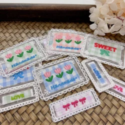 10/30pc Love Lace Yarn Embroidery Flower Stickers Phone Cases Gauze Skirts Pants Headwear Fabrics Clothing Accessories