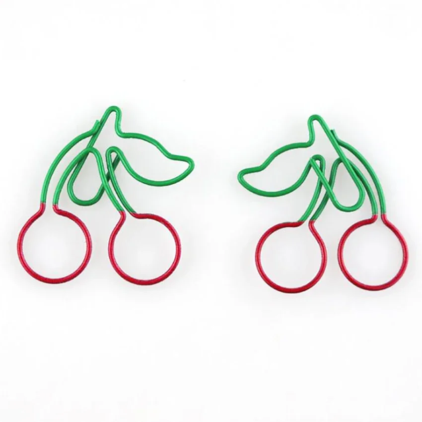 20pcs Cute Cherry Mini Binder Clips Multifunction Photos Tickets Memo Letter Paper Clip Student Bookmark Clamp Office Stationery