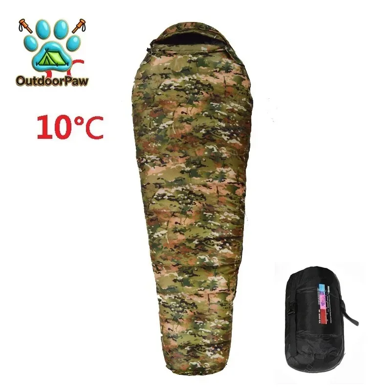 800g/1000G Filling White Duck Down Adult Mummy Sleeping Bag Ultralight Outdoor Camping Tourist Portable Keep Warm Autumn Winter