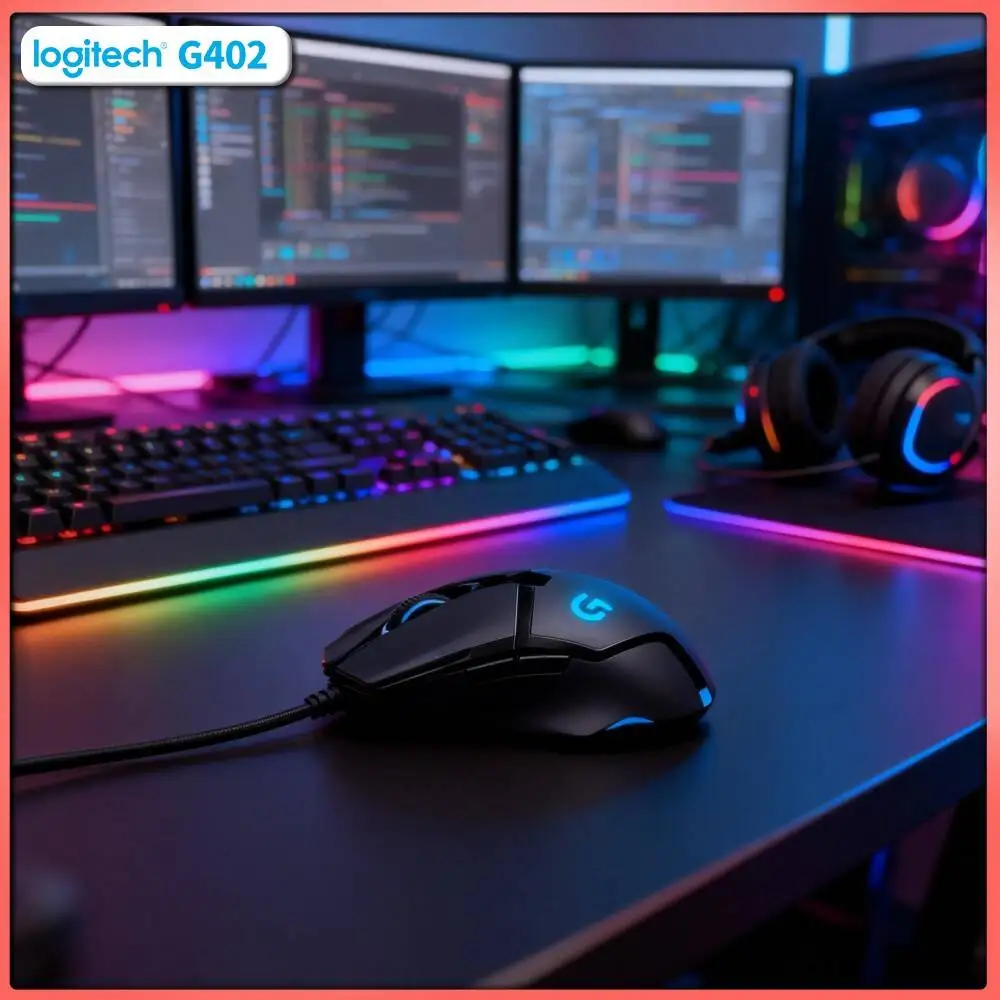 Logitech G402 Hyperion Fury Mouse 32-Bit Processor 20M Clicks Anti-Slip Ergonomic Grip for Casual Gamers