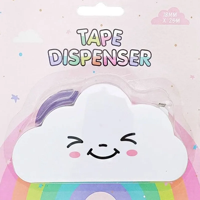 1PC Creative Cute Tape Block Mini Cloud Student Tape Cutter Handbook Tape Block Rainbow Tape