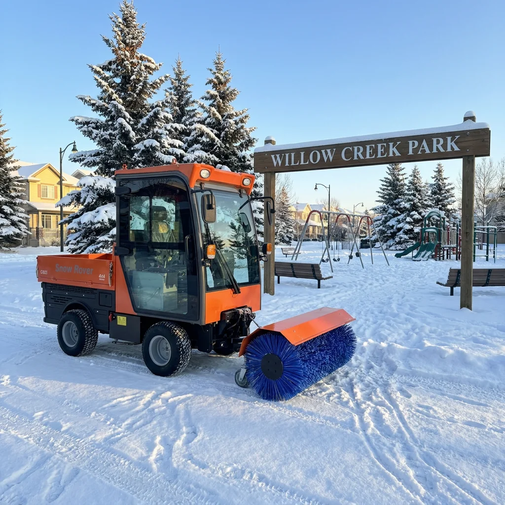 All-Weather High Productivity Winter Road Surface Cleaning Machine Hydraulic Driven System 4WD140 Snow Sweeper for Districts