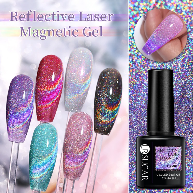 UR SUGAR-esmalte de uñas en Gel, esmalte de uñas en Gel magnético reflectante 9D, brillo brillante arcoíris, barniz LED UV, diseño artístico para uñas, 7,5 ml