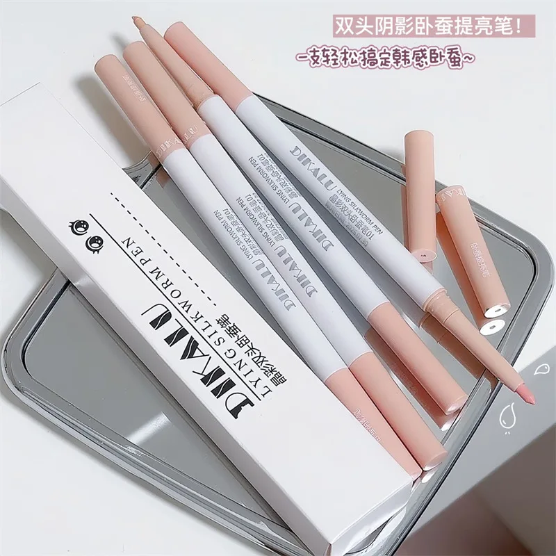 DIKALU Double-headed Silkworm Pen Female High-gloss Brightening Dual-purpose Eye Makeup Outlines Waterproof Eyeliner Pen