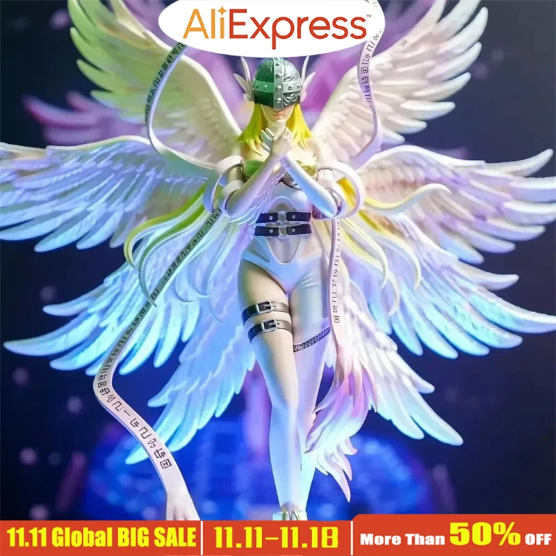 New Tyrannosaurus Studio Digimon Digital Monster Angewomon Resin Figure Model Children Toy Collection Anime Figure Birthday Gift