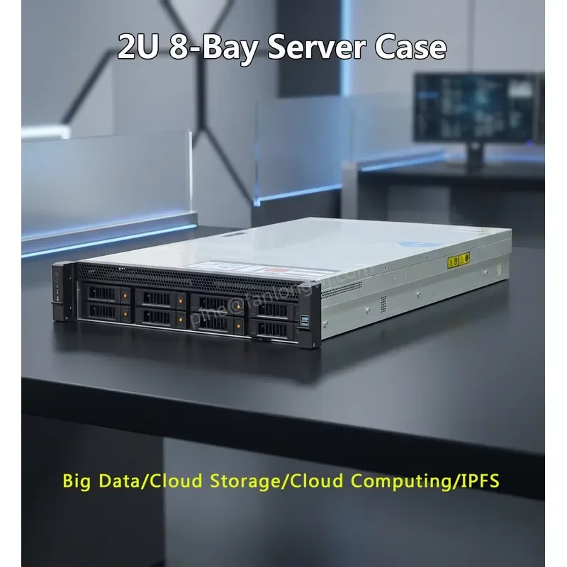 BOLRZO 2U 8-Bracket Rack Server Chassis with SAS 12GB Direct Backplane for Redundant Power Supply