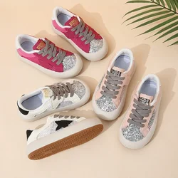 Children's Sneakers Boys Girls Shiny Non-slip Casual Shoes Mesh Breathable Soft Sole Flats Toddler Outdoor Walking Running Shoes