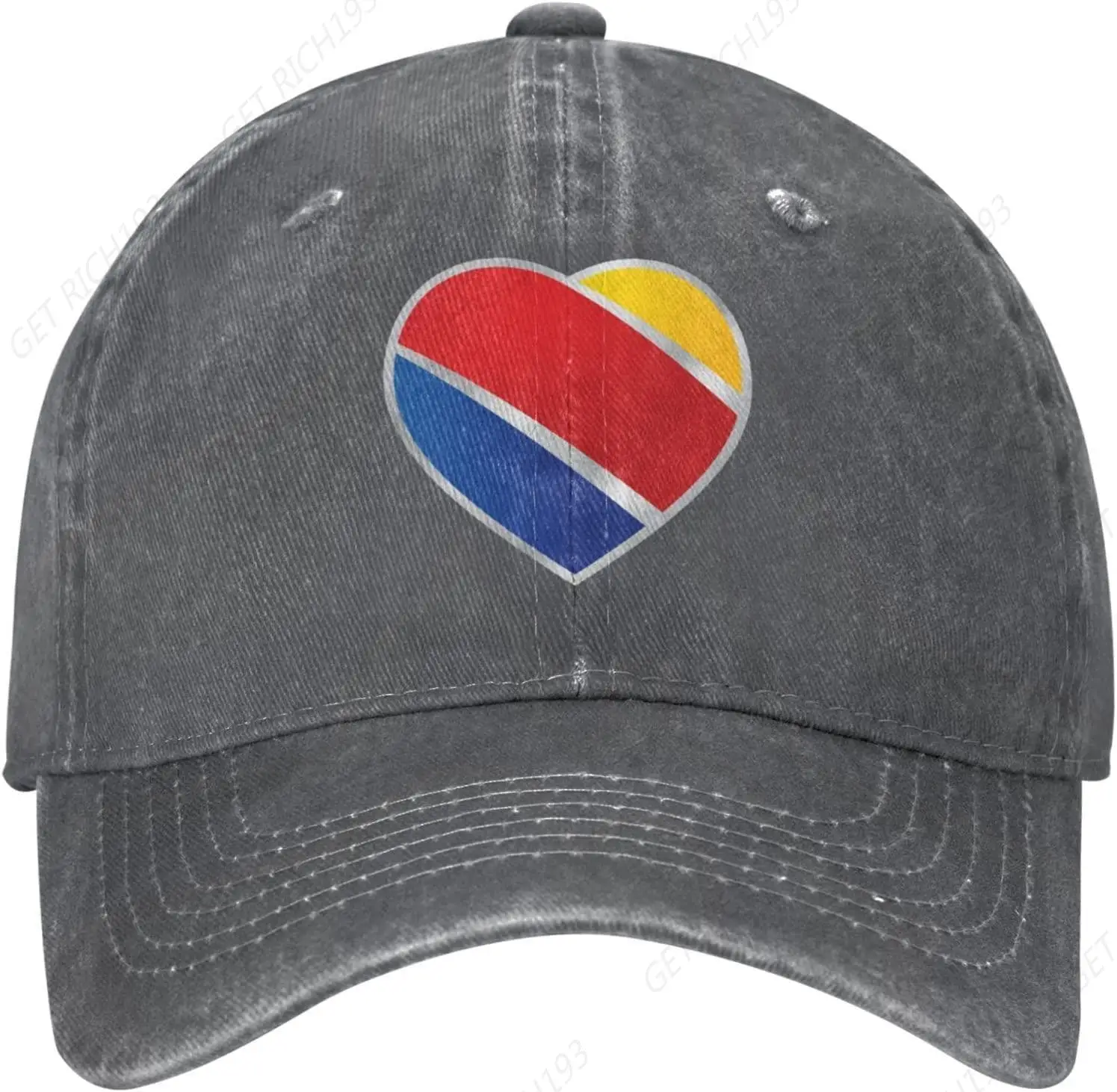 

Southwest Airlines Heart Men Women Cool Unique Print Adjustable Denim Cap For Men Women One Size