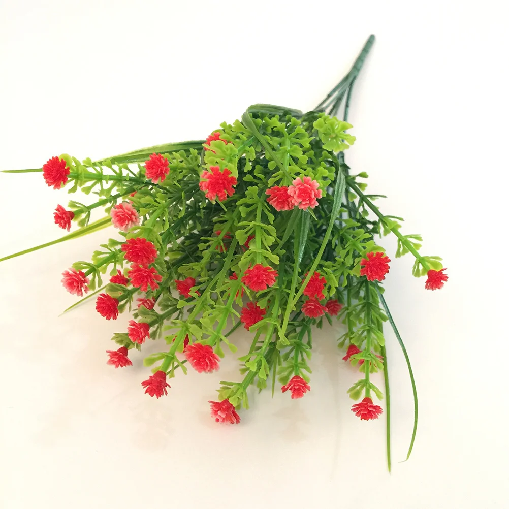 

6Pcs Artificial Fake Grass Plants Plastic Simulation Gypsophila Bushes for Home Garden Balcony Outdoor Decoration