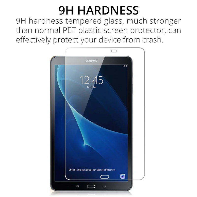 2pcs Screen Protector Tempered Glass For Samsung Galaxy Tab A A6 10.1\'\' 2016 SM-T580 SM-T585 HD Clear Anti Scratch Tablet Film