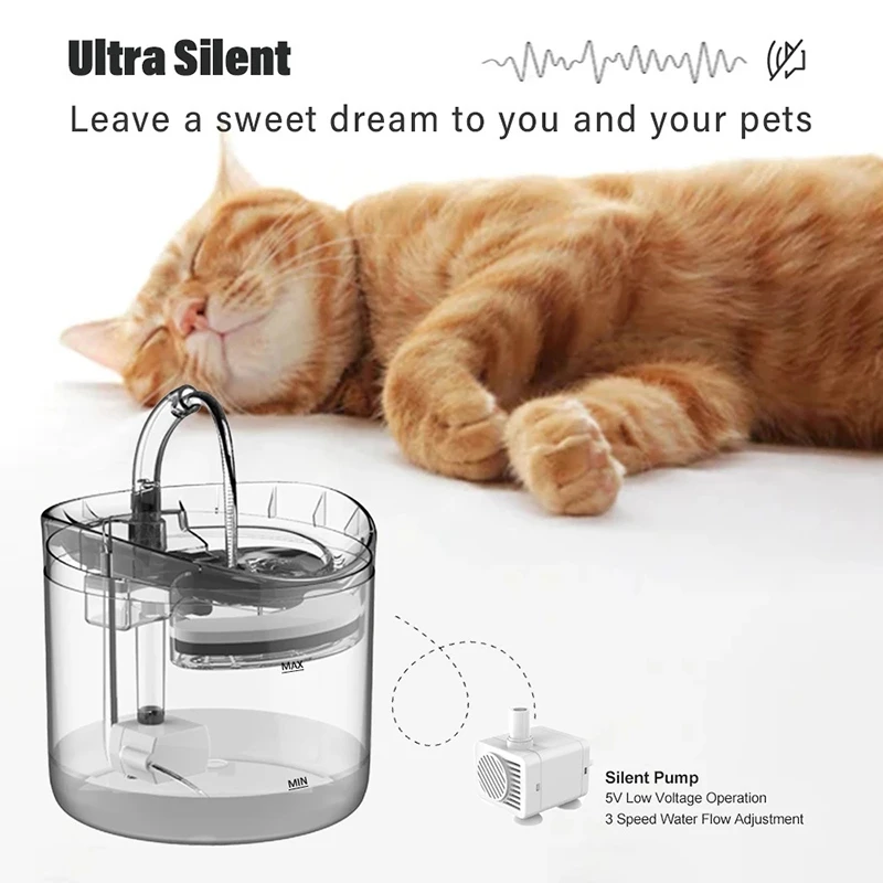 Intelligent Water Fountain With Faucet Water Dispenser Transparent Drinker Pet Drinking Filters Feeder Sensor