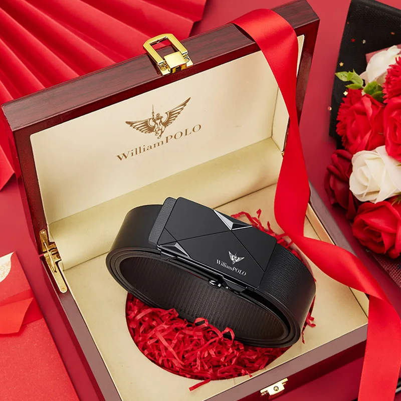 Ceinture en cuir haut de gamme pour hommes, ceinture à boucle automatique haut de gamme pour hommes, ceinture décontractée à la mode pour hommes
