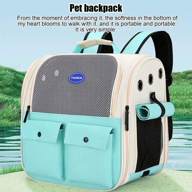 Pet Backpack Expandable Carrier Bag Portable Cat Small Dogs Outdoor Carrier Foldable Ventilated Design Large Cat Dog Backpack