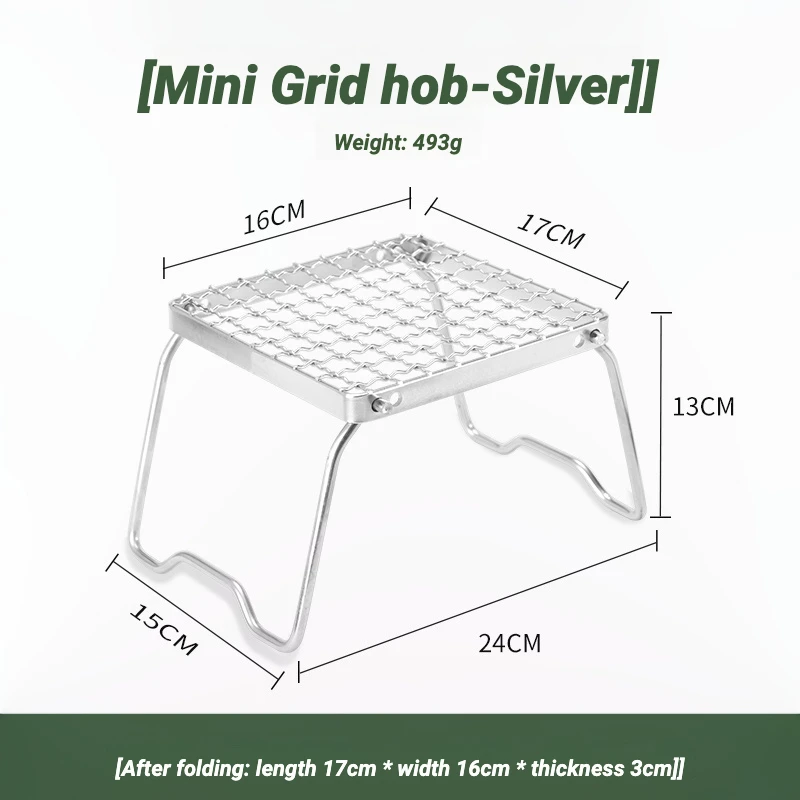 

Outdoor Extended Stainless Steel Stove Head Holder, Portable Pot Holder, Baking Tray, Folding Grill Mesh, Barbecue Rack Storage