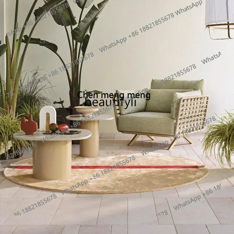New arrive Nordic outdoor sofa rainproof rattan cafe courtyard hotel garden leisure card seat combination420