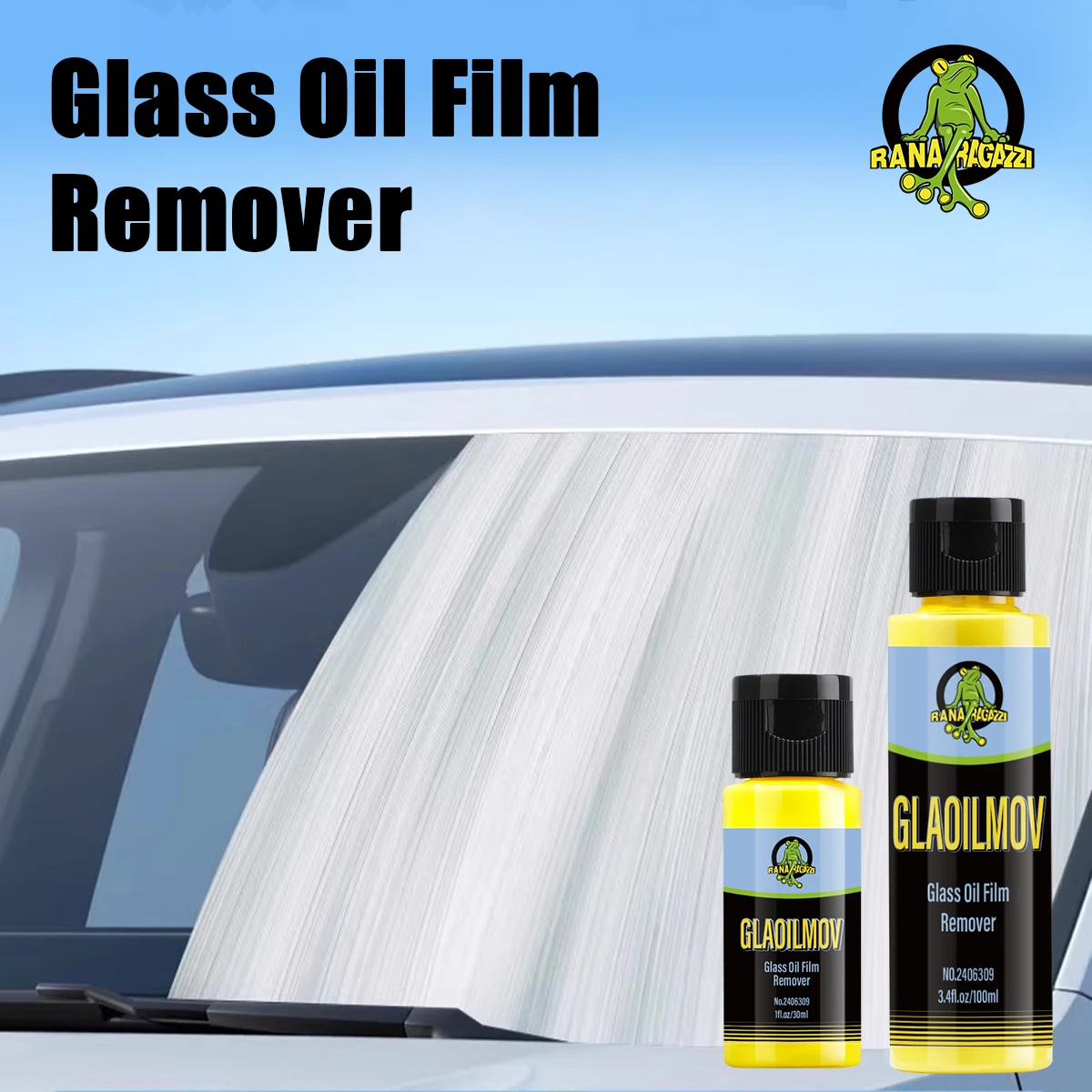 Glass Oil Film Remover Paste Glass Grease Water Stain Cleaner Windshield Polisher Remove Heavy Spots Clear Vision Glaoilmov