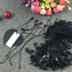 1000Pcs/Pack Clothing Hang Tag String Nylon Black String With Push Locker String Snap Lock Price Hangtag Seal Tags