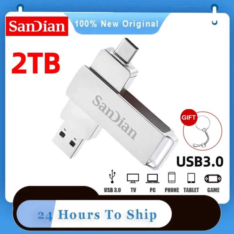 2TB USB Flash Drives USB 3.0 USB Memory 1TB Pen Drive Up To 100MB/s 128GB USB Stick Waterproof 512GB Flash Disk For Desktop PC