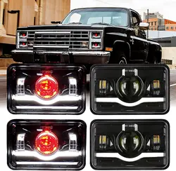 12V 24V 4x6 Inch LED H4 Headlight Led Work Lamp DRL H4651 H4652 H4656 For Car Jeep Motorcycle Honda Truck Ford Kenworth Headlamp