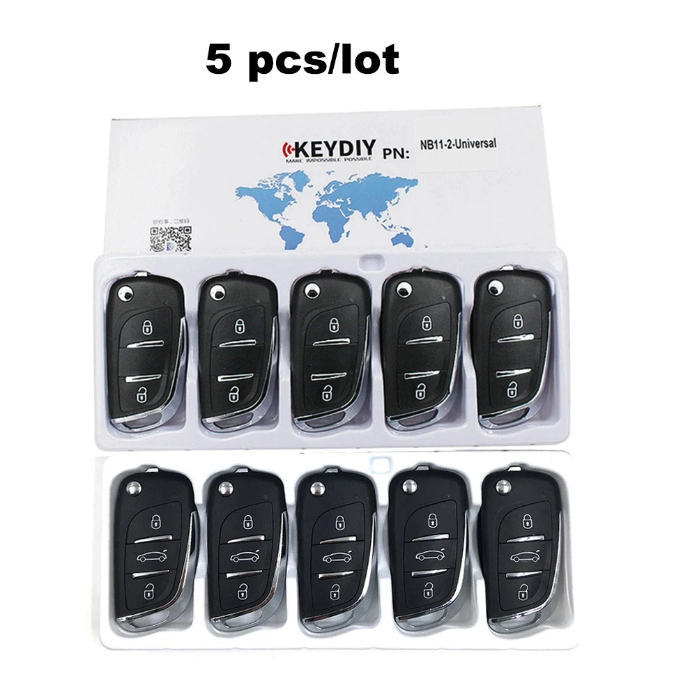 5PCS KEYDIY NB11 2/3 Button Universal Remote Car Key For KD200 KD900 KD900+ URG200 KD-X2 Mini KD Car Key