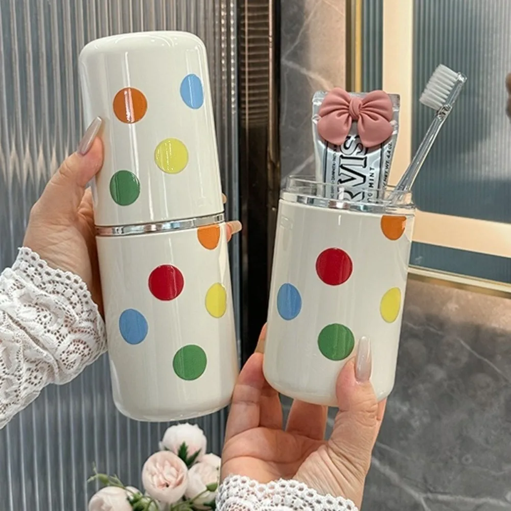 

Креативная портативная чашка для полоскания рта, мультяшная пластиковая чашка для зубной щетки, пылезащитный гигиенический чехол для зубной пасты, школьный чехол