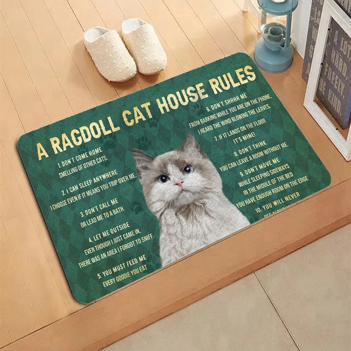 Doormat Decor Print Animal cat Dog Floor Door Mat Non-Slip 3D Soft Flannel Custom Carpet for Hallway Bedroom