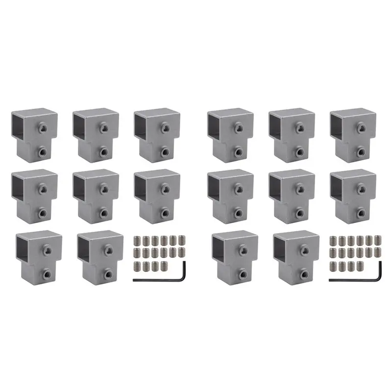 

A008 16 шт. 1 дюйм/25 мм соединитель для квадратных труб, 3-ходовой фитинг для труб, тройник из алюминиевого сплава, зажимы для концевых секций цепи A