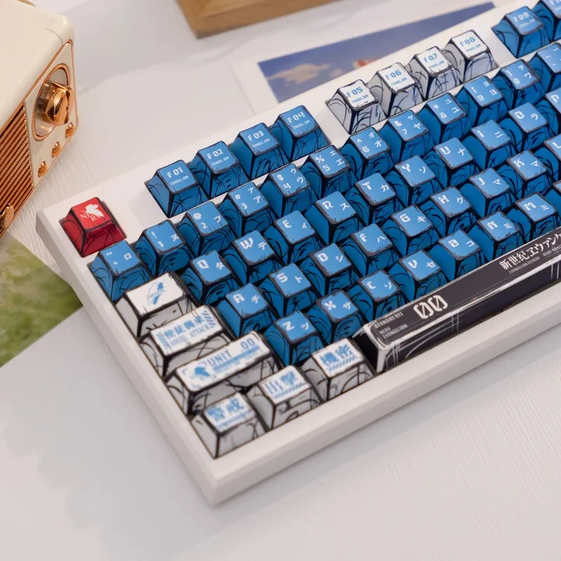 

Набор клавиш Manga Keycap из 138 PBT-клавиш с сублимационной печатью, контурные, совместимые с Cherry MX, для клавиатур 61/64/68/87/96/104/108 клавиш