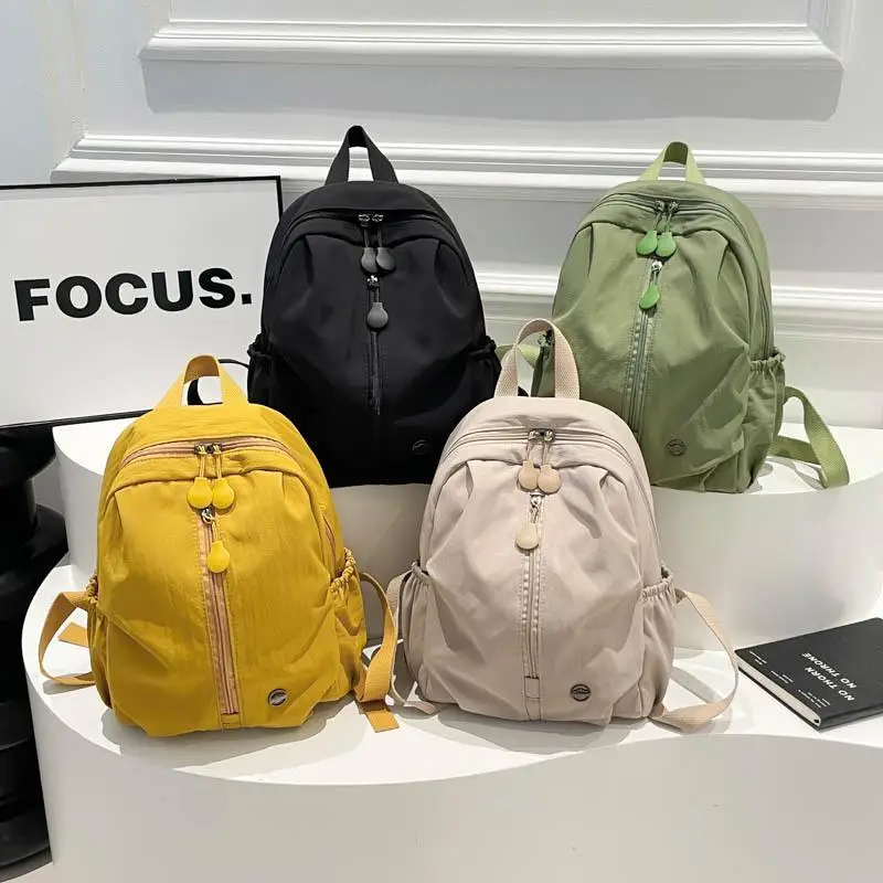 Simple Nylon Backpack, Lightweight Waterproof Daily School Backpack, Large Capacity Casual Travel Rucksack for Women, Gifts