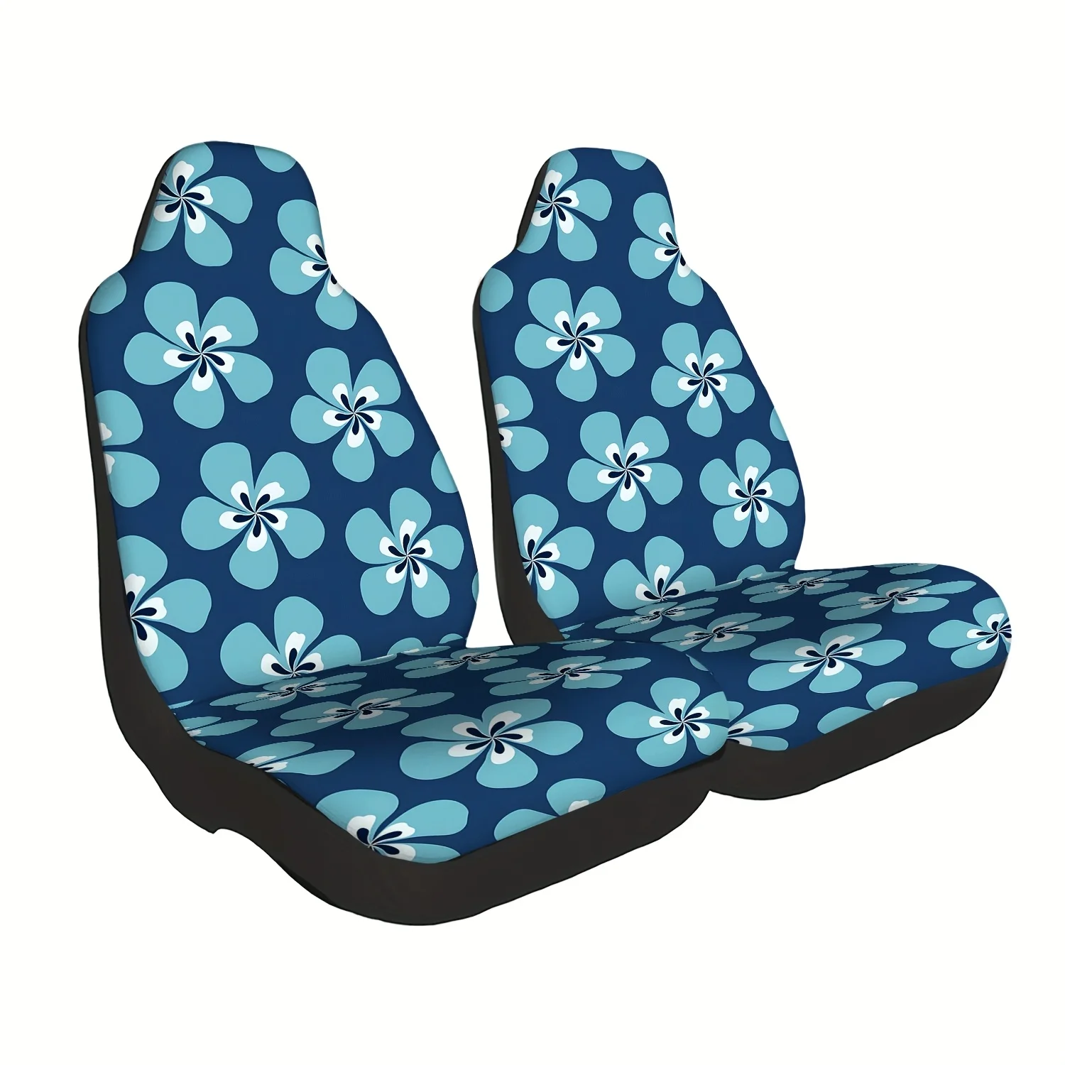 Set Of 2 Fresh Floral Pattern Car Seat Covers, Cute Interior Seat Additions For Front Seat Protection, Suitable For Cars, Trucks