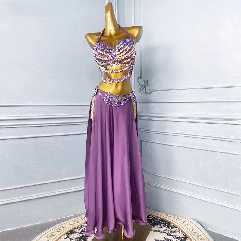 فستان أداء الرقص الشرقي للنساء 2025 فستان جديد لمرحلة الرقص الشرقي الراقية باللون الأرجواني للمرأة #1