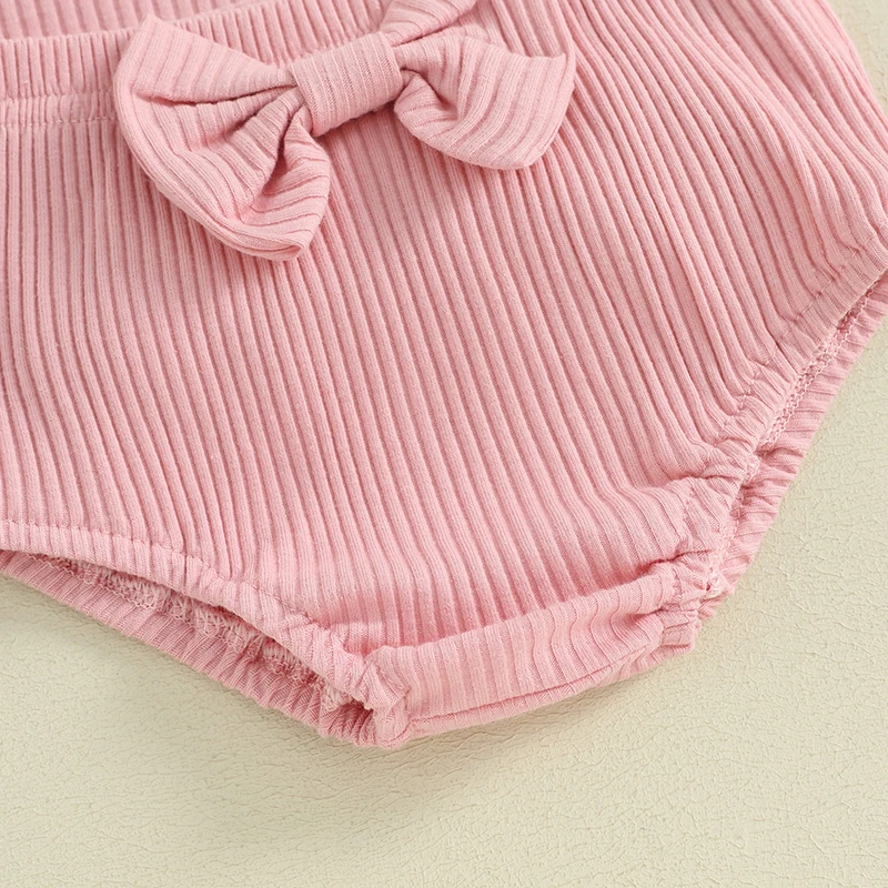 Летняя одежда для маленьких девочек, комбинезон в рубчик с буквенным принтом и короткими рукавами и шорты, милая повязка на голову, одежда из 3 предметов