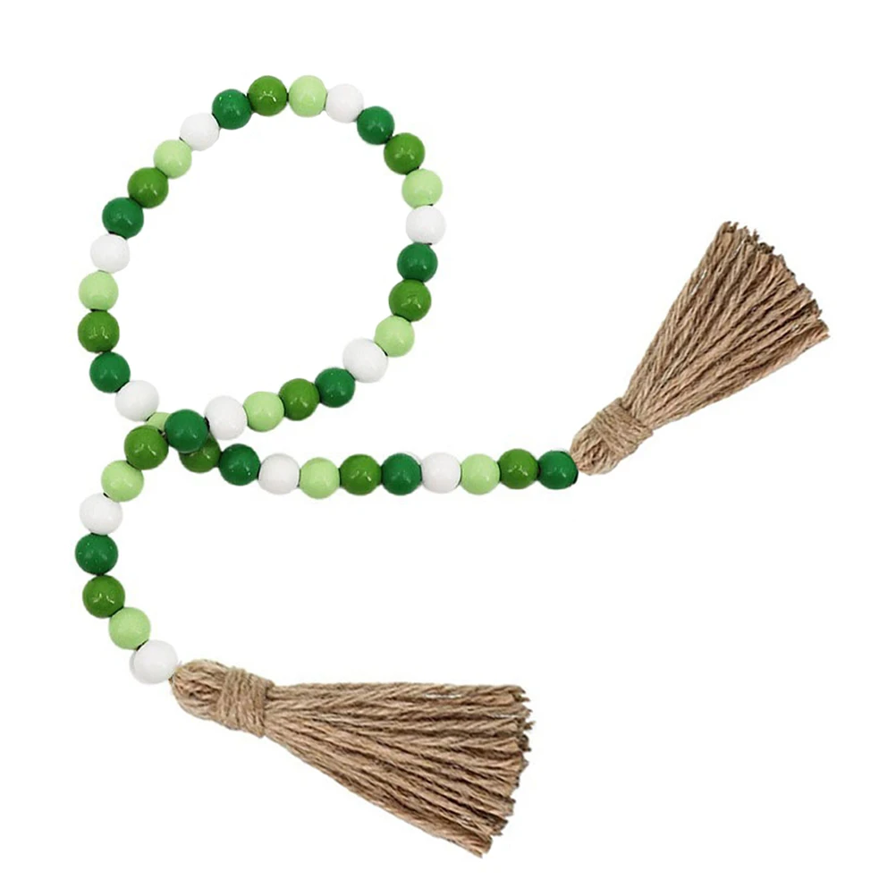

Bead String Pendant Hanging Decor Garland Home Tassel Decoration Wooden Beads Ornament Bright Party Holiday