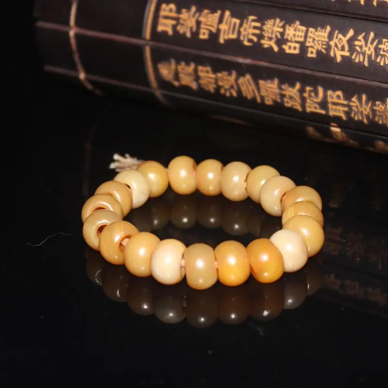 Old Agate Abacus Beads Bracelet Old Yellow Agate Large Aperture Abacus Beads Bead Necklace