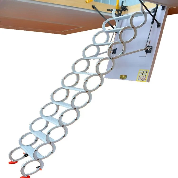 

Professional Portable Folding Stairs Heavy Metal Attic Wall Ladder