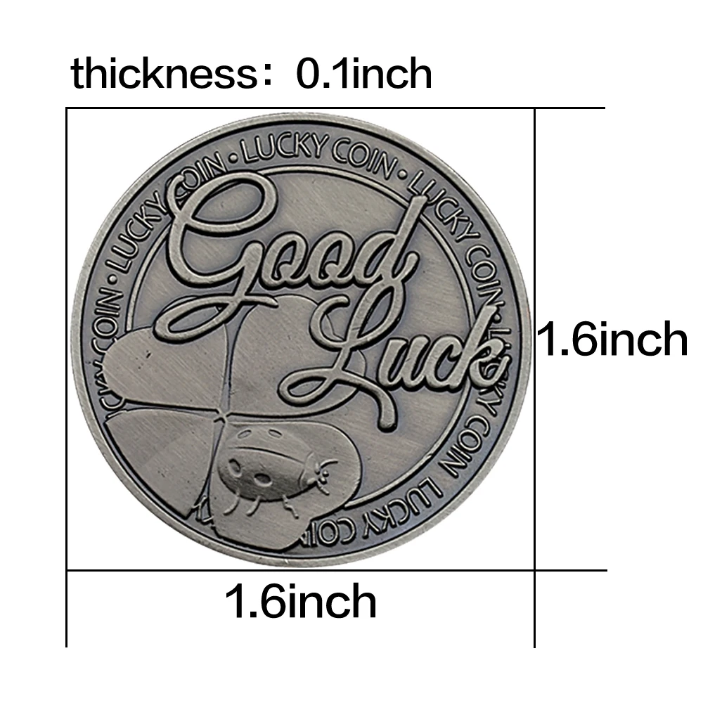 Good Luck Challenge Coin Retro Metal Lucky Coin Commemorative Collectibles Holiday Gift