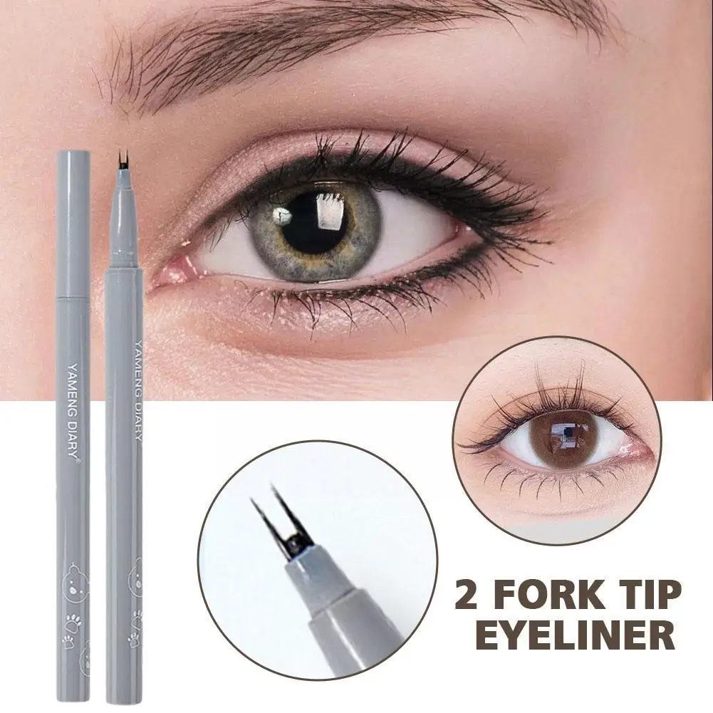 Crayon à cils inférieur à double pointe pour femme, eye-liner liquide imperméable, maquillage pour femme, séchage rapide, longue durée, eye-liner lisse, O3J5