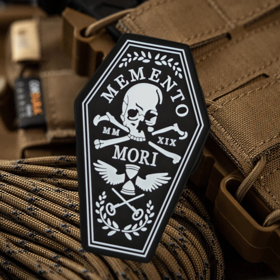 Memento Skull PVC Patch Printing Hook&Loop Military Combat Applique Morale Badge Armband Tactical Backpack Clothes Stickers