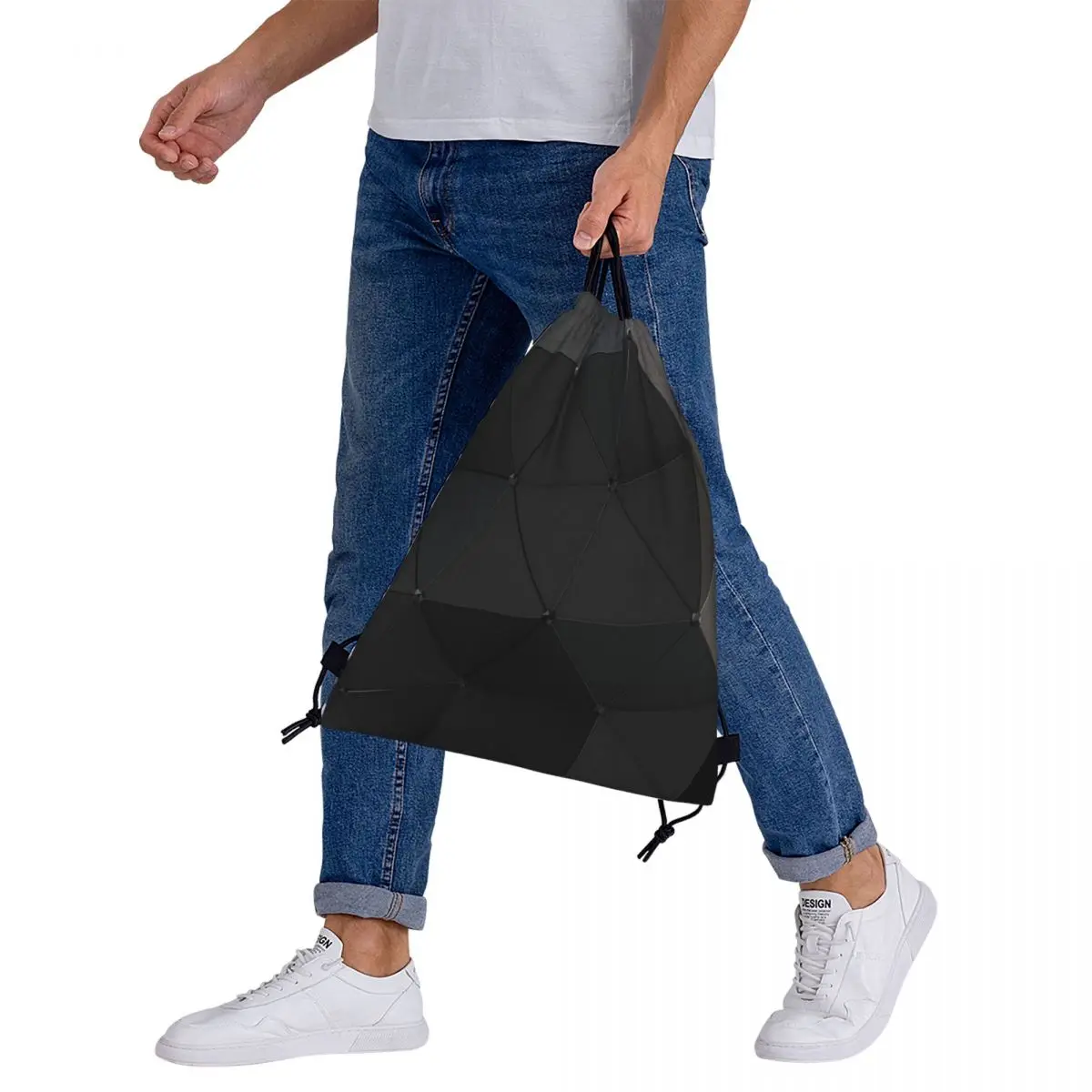 Sac à dos Bergame 3D noir pour hommes et femmes, sacs de proximité portables, sac de sport de poche Bundle, sacs à livres pour étudiants, mode