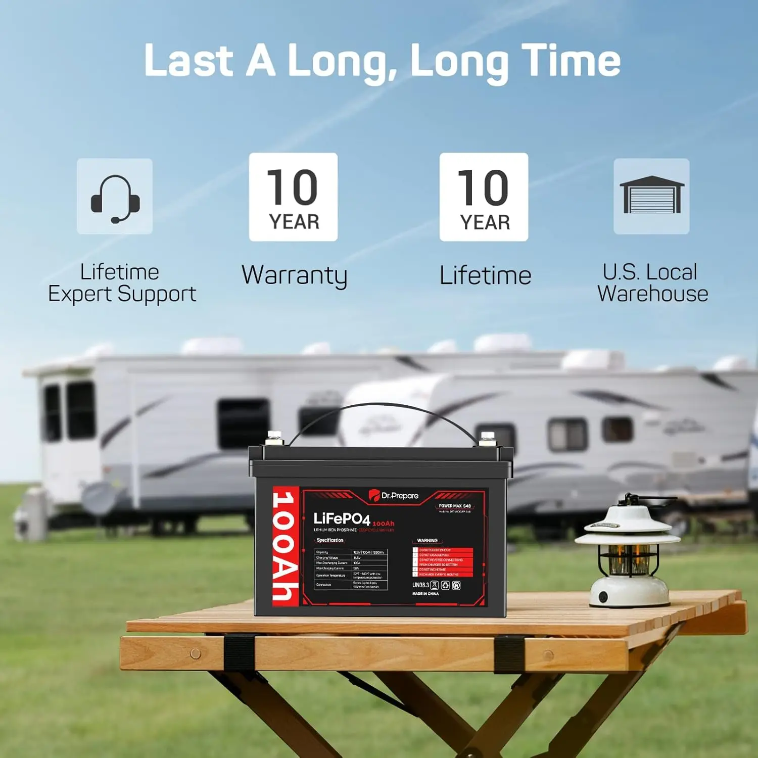 

12V 100Ah LiFePO4 Deep Cycle Battery Low Temp 100A BMS Trolling Motor RV Solar Off Grid Group 31 Custom