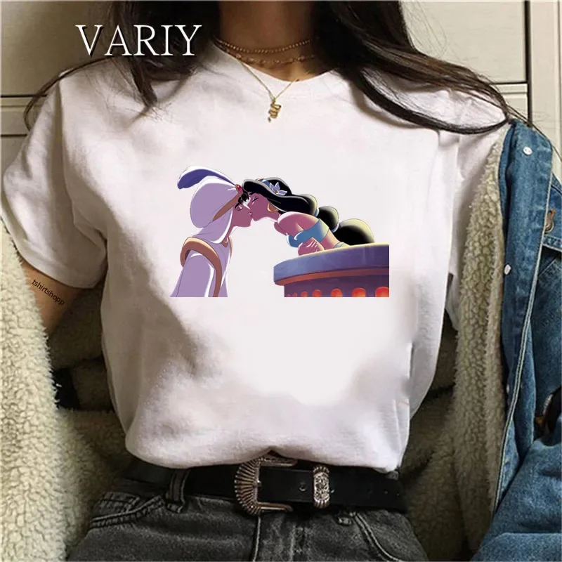 Jasmine Princesses T Shirt Women Aladdin Cosplay Kawaii Harajuku Top Hot Selling Tshirts Ulzzang Tshirt Hip Hop Grunge Clothes