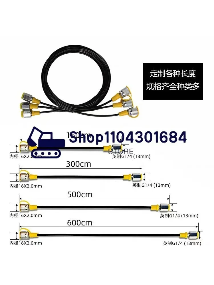 Graafmachine Onderdelen Hydraulisch Systeem Reageerbuis Manometer Lijn Hogedruk Testslang 63Mpa Druktest Connector - afbeelding 2
