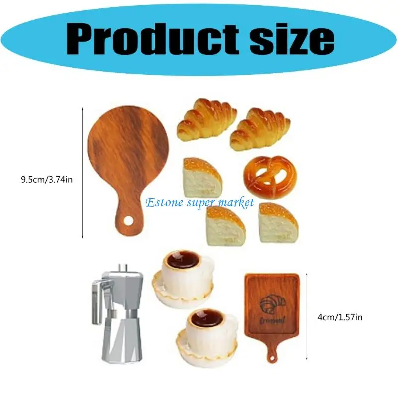 090B Realistic Mini Bread Resin Crafts For Dollhouses Scene Design And Miniature Collectible Display